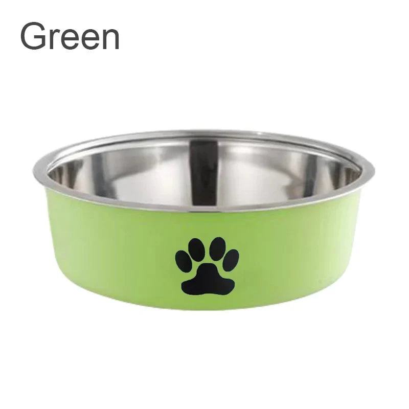 Dog Water Bowl with Non-Slip Rubber Base and Small Cats and Dogs Drinking Water Feeding Pet Bowl Stainless Steel Pet Food Bowl